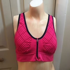 Zip front sports bra.